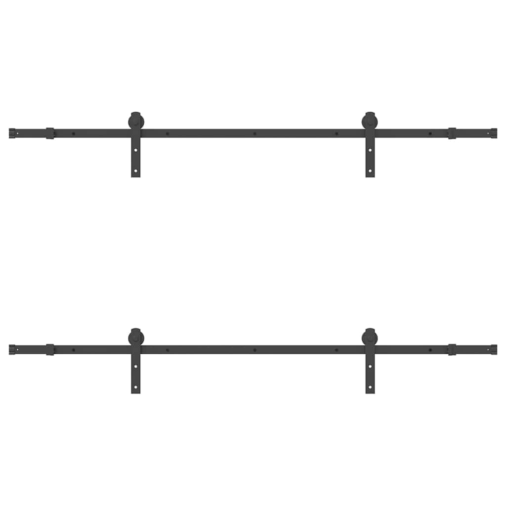 vidaXL Sliding Door Hardware Kit 213,5 cm Steel Black