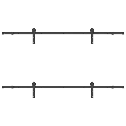 vidaXL Sliding Door Hardware Kit 213,5 cm Steel Black