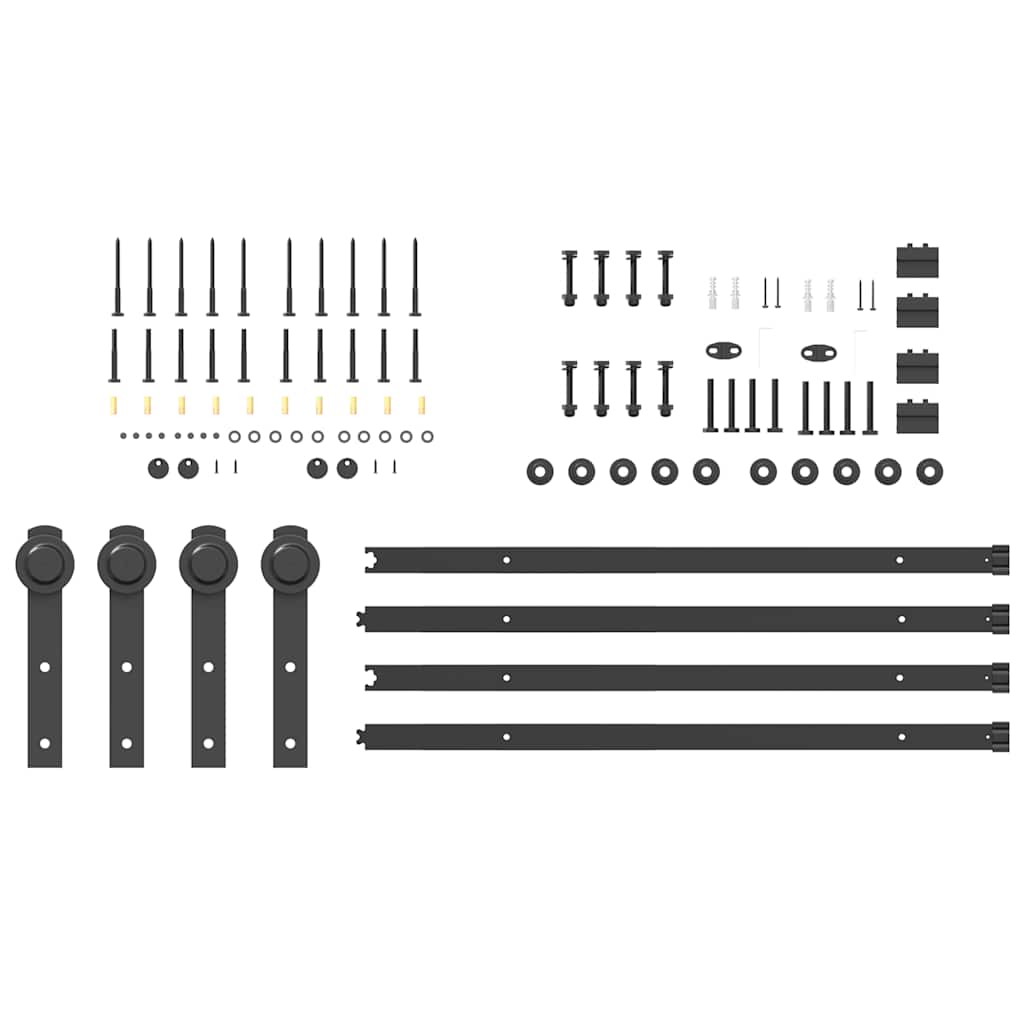 vidaXL Sliding Door Hardware Kit 213,5 cm Steel Black
