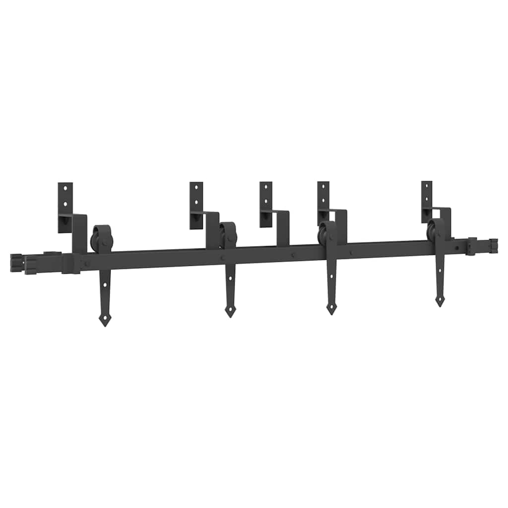 vidaXL Sliding Door Hardware Kit 152,5 cm Steel Black