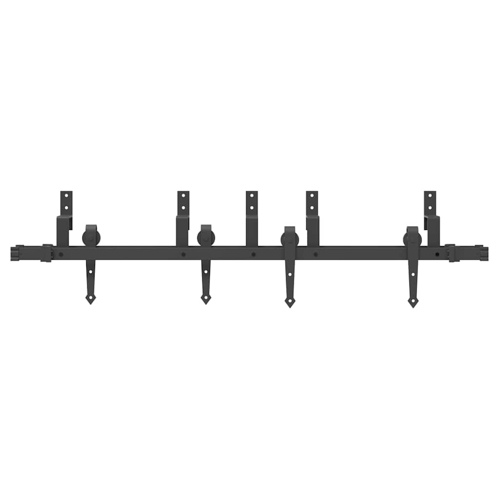 vidaXL Sliding Door Hardware Kit 152,5 cm Steel Black