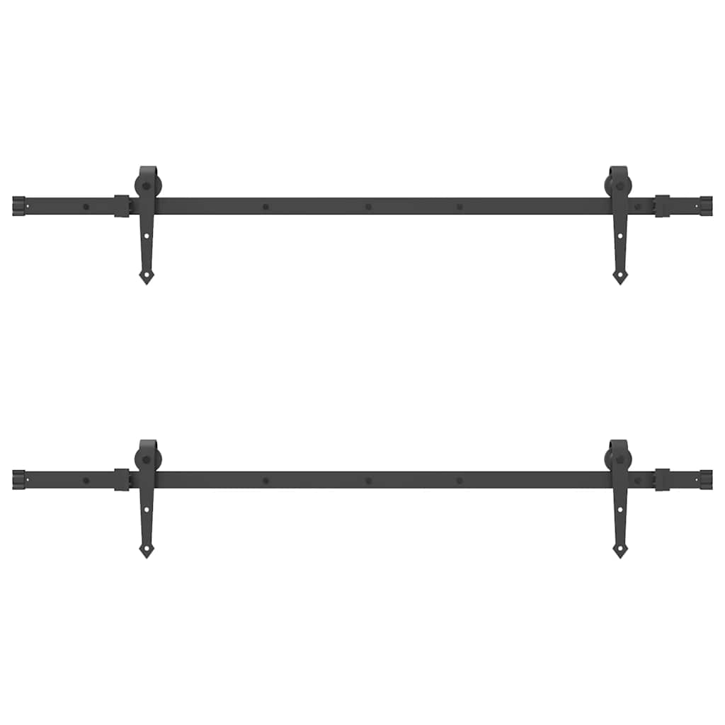 vidaXL Sliding Door Hardware Kit 152,5 cm Steel Black