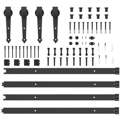 vidaXL Sliding Door Hardware Kit 152,5 cm Steel Black