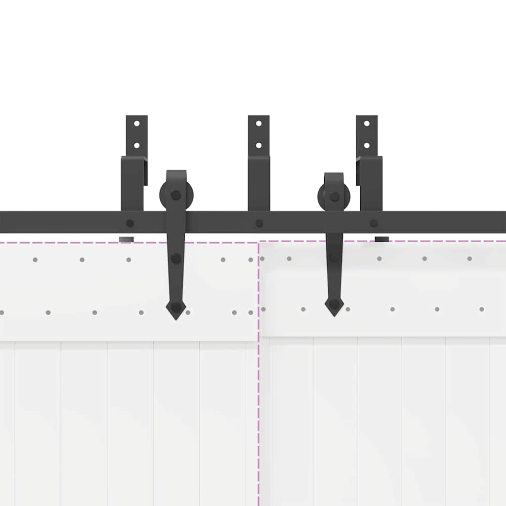 vidaXL Sliding Door Hardware Kit 152,5 cm Steel Black