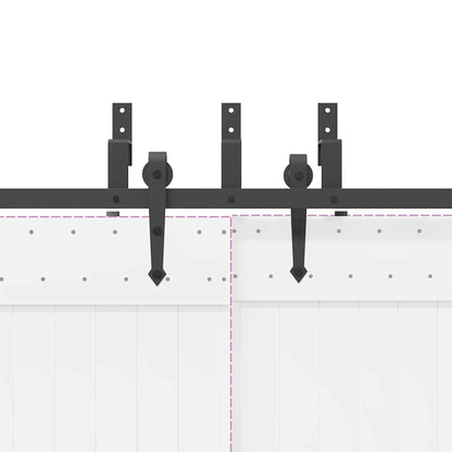 vidaXL Sliding Door Hardware Kit 152,5 cm Steel Black