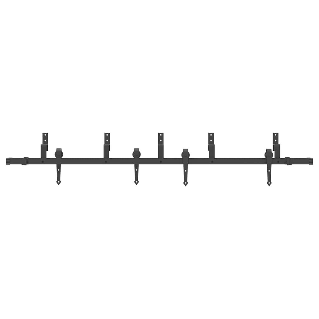 vidaXL Sliding Door Hardware Kit 213,5 cm Steel Black