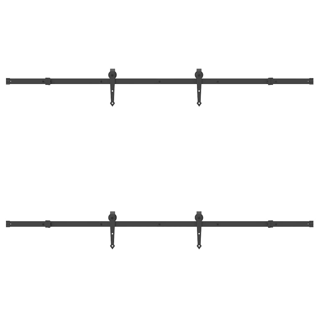 vidaXL Sliding Door Hardware Kit 213,5 cm Steel Black