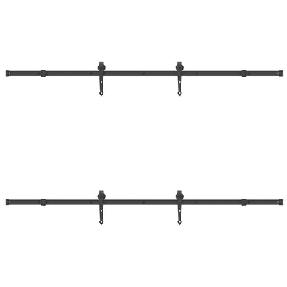 vidaXL Sliding Door Hardware Kit 213,5 cm Steel Black