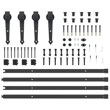 vidaXL Sliding Door Hardware Kit 213,5 cm Steel Black