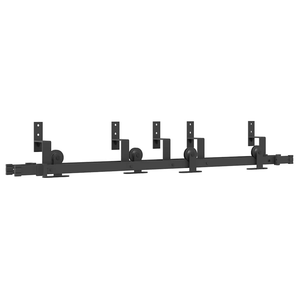 vidaXL Sliding Door Hardware Kit 152,5 cm Steel Black
