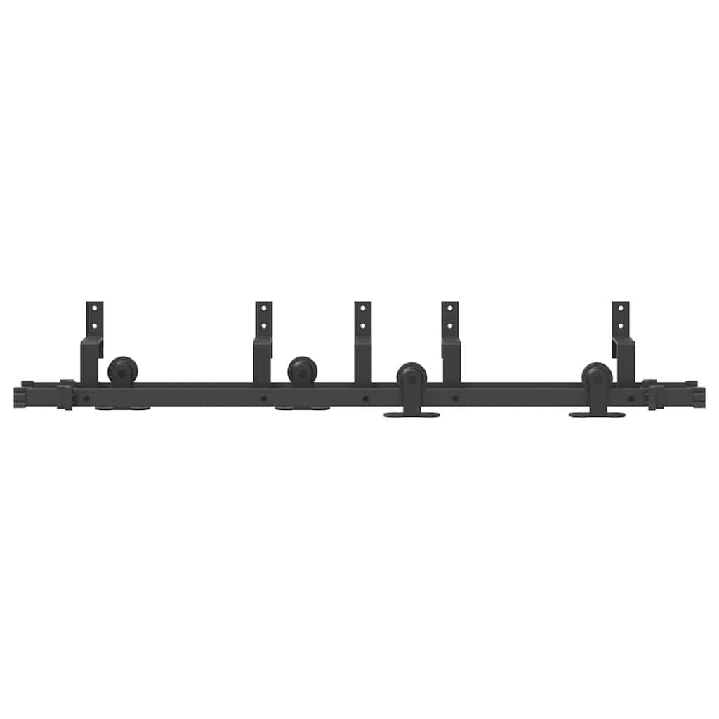 vidaXL Sliding Door Hardware Kit 152,5 cm Steel Black