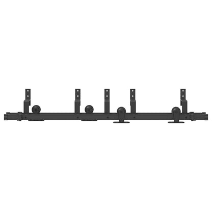 vidaXL Sliding Door Hardware Kit 152,5 cm Steel Black