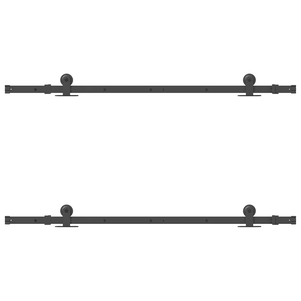 vidaXL Sliding Door Hardware Kit 152,5 cm Steel Black
