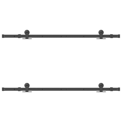 vidaXL Sliding Door Hardware Kit 152,5 cm Steel Black