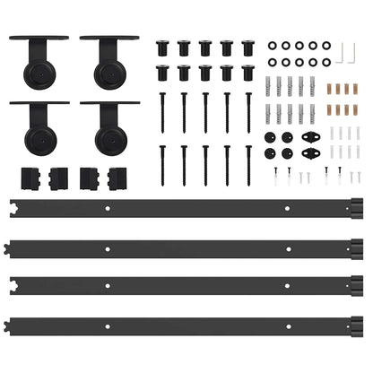 vidaXL Sliding Door Hardware Kit 152,5 cm Steel Black