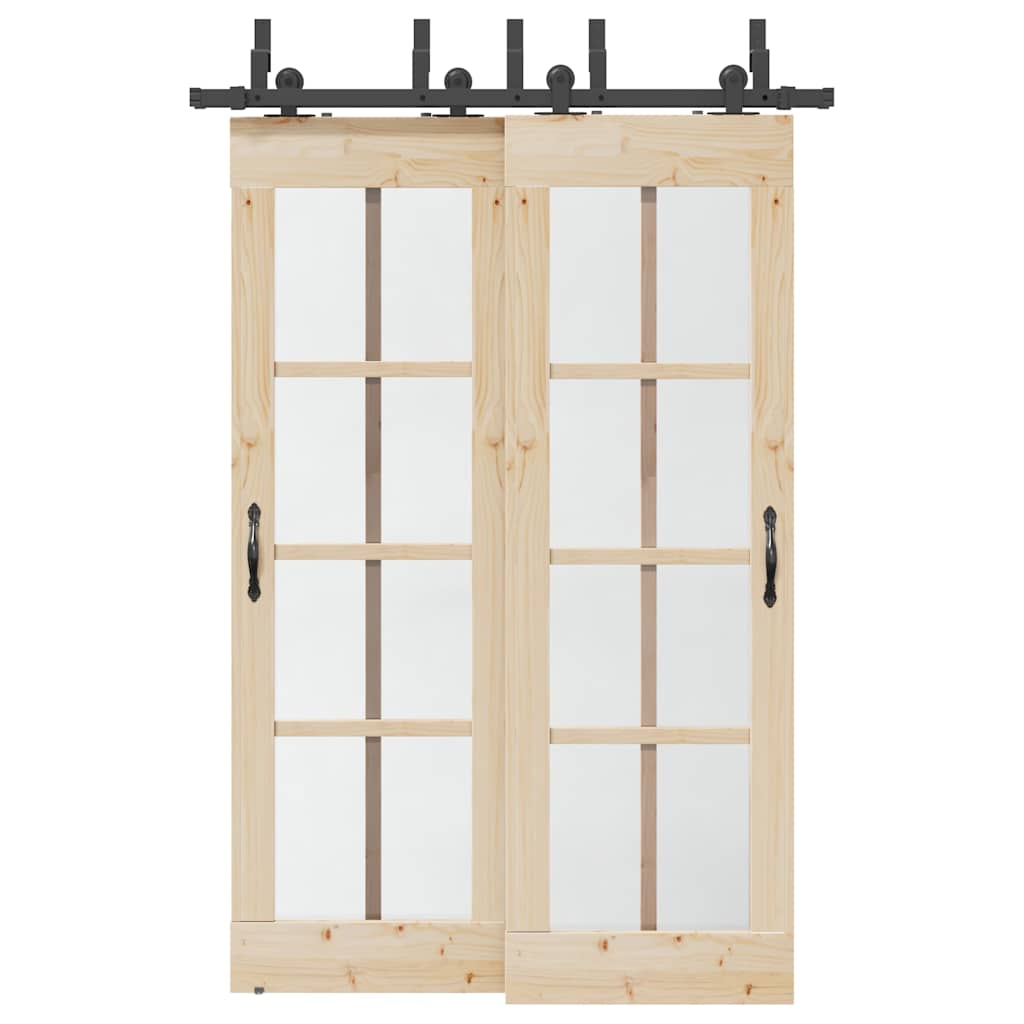 vidaXL Sliding Door Hardware Kit 152,5 cm Steel Black