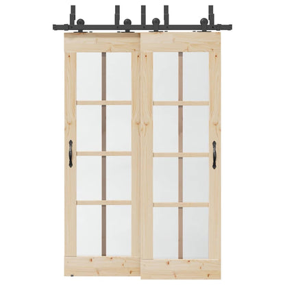 vidaXL Sliding Door Hardware Kit 152,5 cm Steel Black