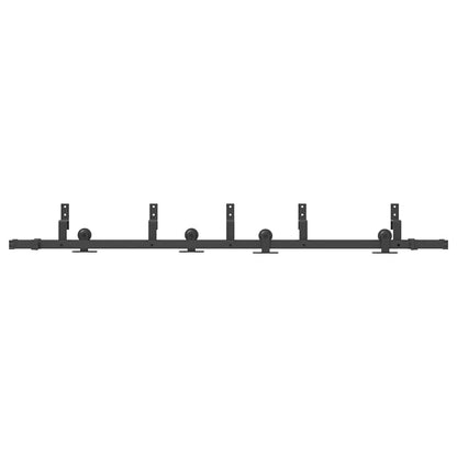 vidaXL Sliding Door Hardware Kit 213,5 cm Steel Black