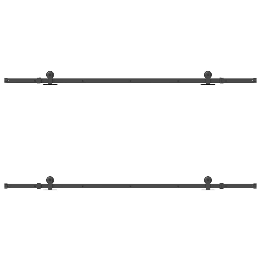 vidaXL Sliding Door Hardware Kit 213,5 cm Steel Black