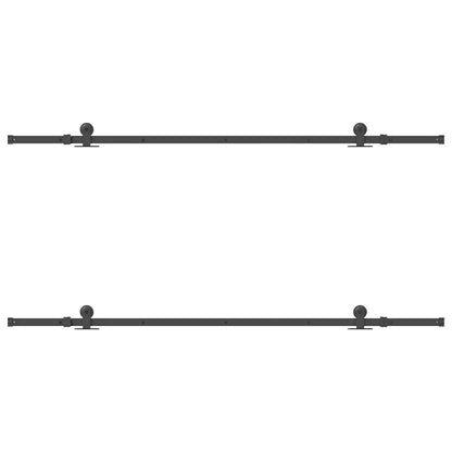 vidaXL Sliding Door Hardware Kit 213,5 cm Steel Black