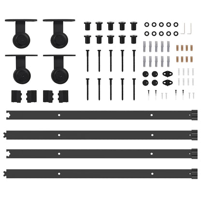 vidaXL Sliding Door Hardware Kit 213,5 cm Steel Black