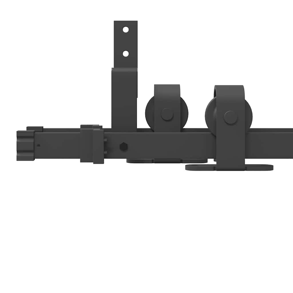 vidaXL Sliding Door Hardware Kit 183 cm Steel Black