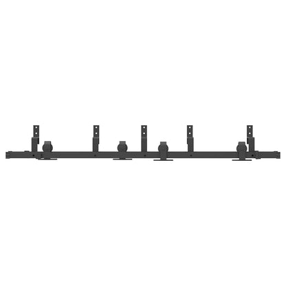 vidaXL Sliding Door Hardware Kit 183 cm Steel Black