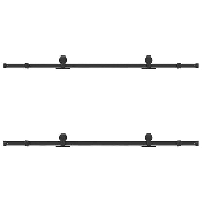vidaXL Sliding Door Hardware Kit 183 cm Steel Black