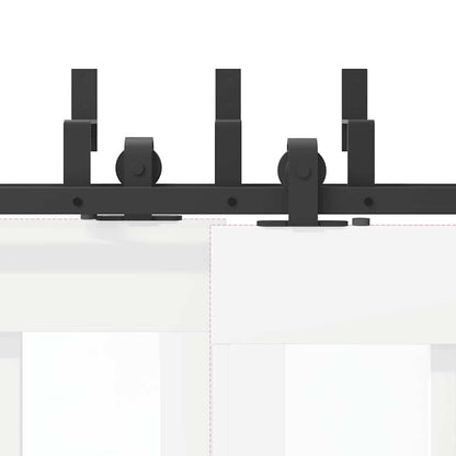 vidaXL Sliding Door Hardware Kit 183 cm Steel Black