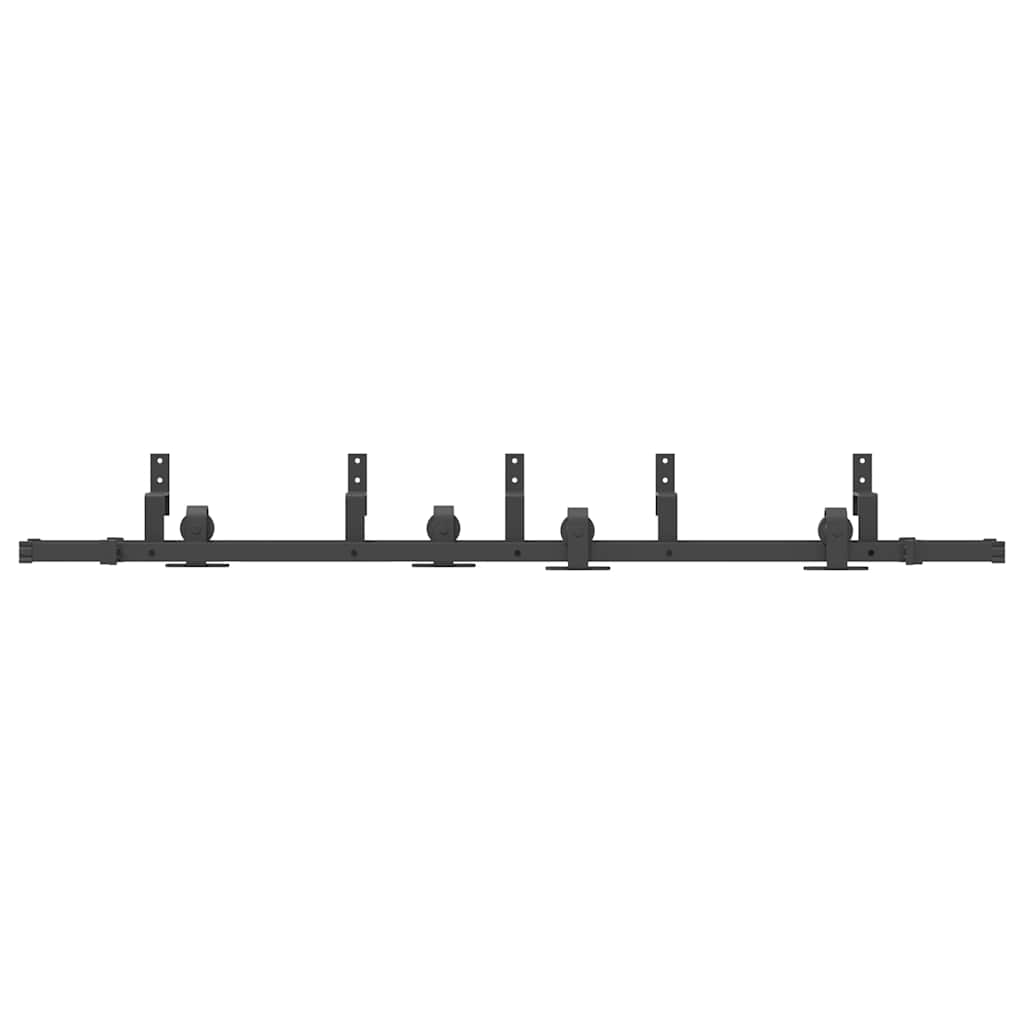 vidaXL Sliding Door Hardware Kit 200 cm Steel Black