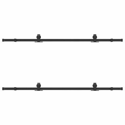 vidaXL Sliding Door Hardware Kit 200 cm Steel Black