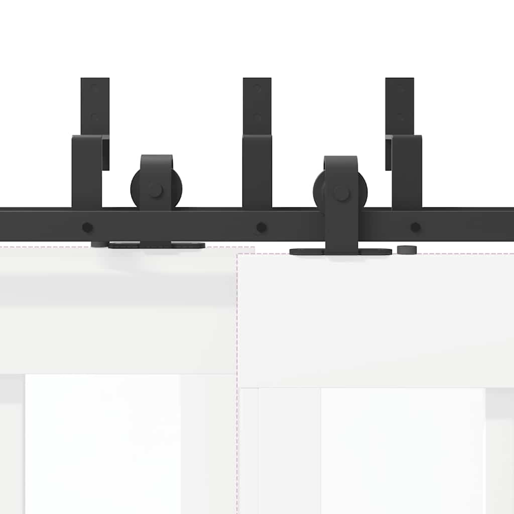 vidaXL Sliding Door Hardware Kit 200 cm Steel Black