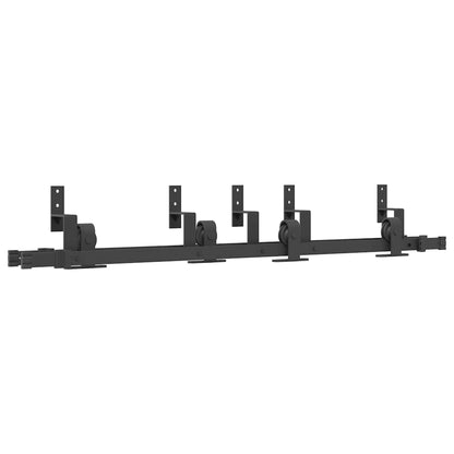 vidaXL Sliding Door Hardware Kit 152,5 cm Steel Black
