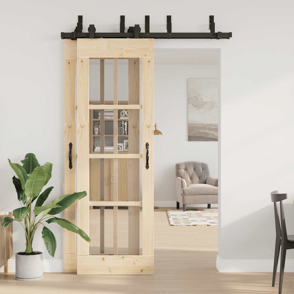 vidaXL Sliding Door Hardware Kit 152,5 cm Steel Black