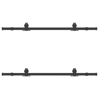vidaXL Sliding Door Hardware Kit 152,5 cm Steel Black