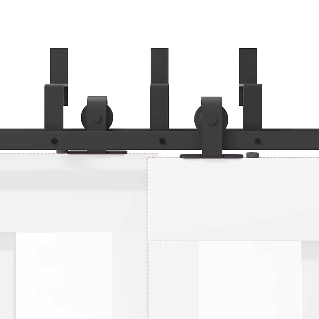 vidaXL Sliding Door Hardware Kit 152,5 cm Steel Black