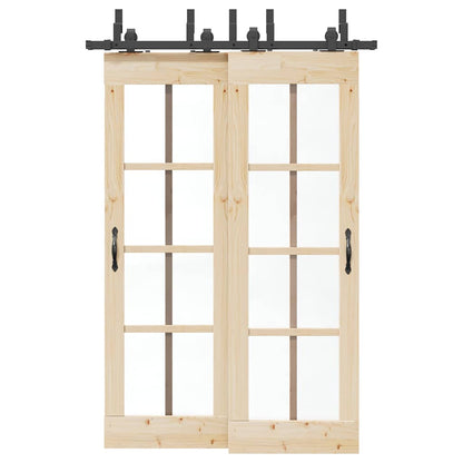 vidaXL Sliding Door Hardware Kit 152,5 cm Steel Black