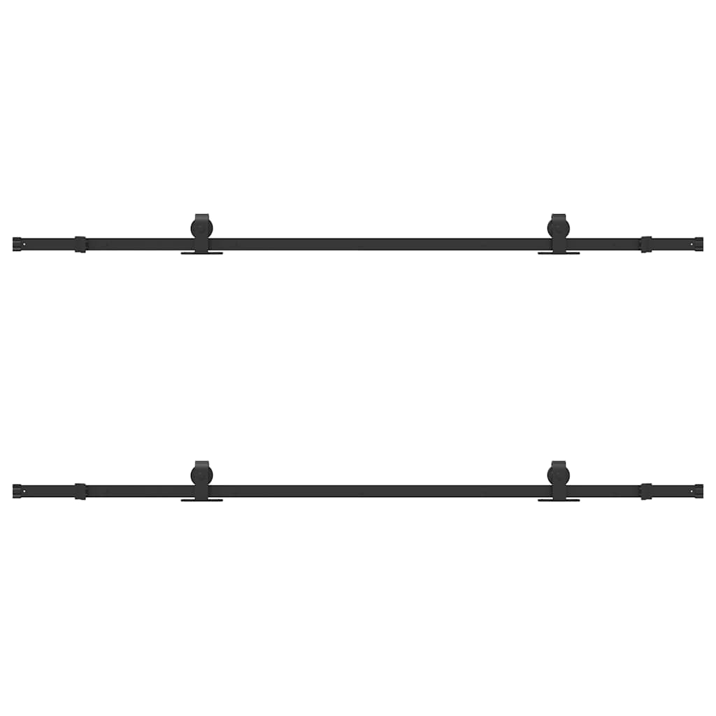 vidaXL Sliding Door Hardware Kit 213,5 cm Steel Black