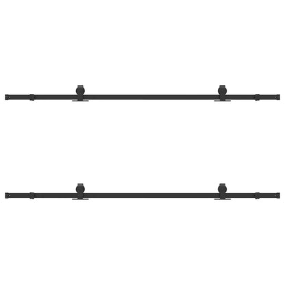 vidaXL Sliding Door Hardware Kit 213,5 cm Steel Black