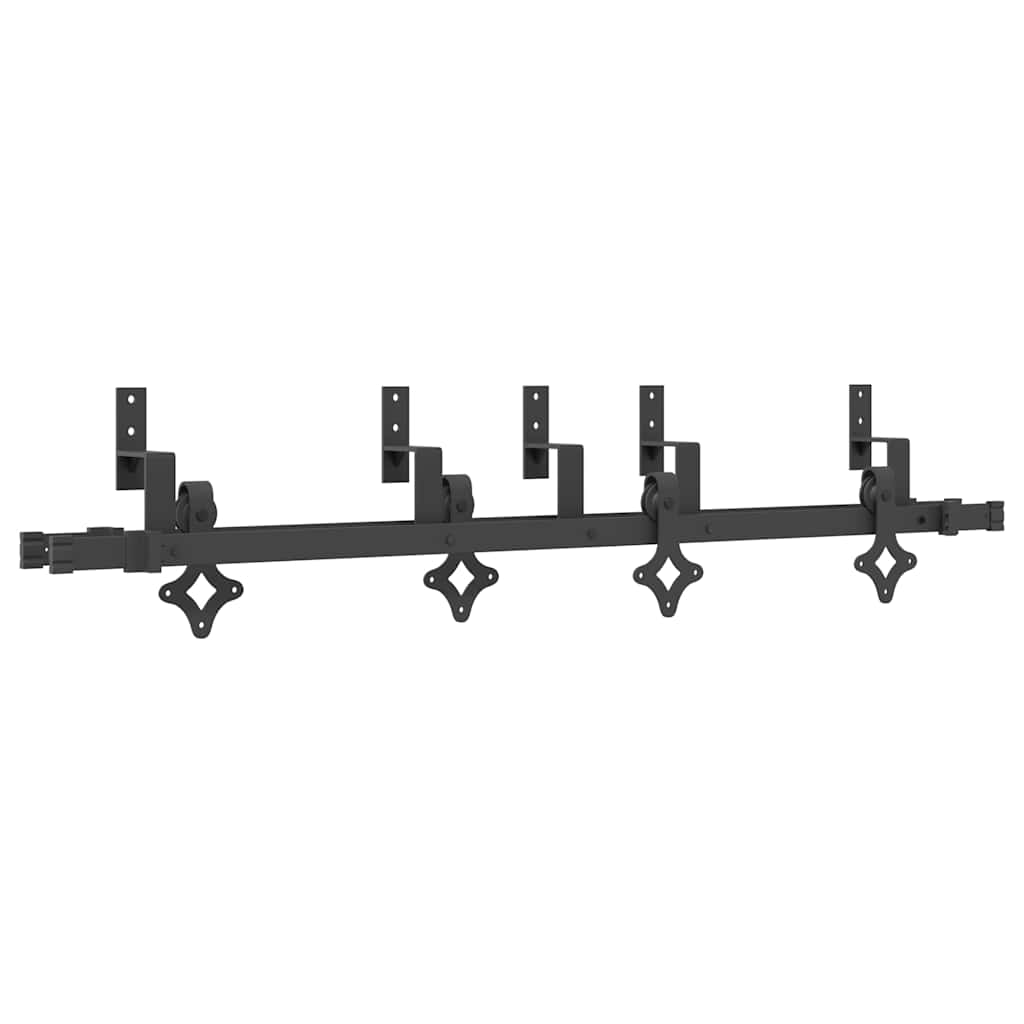 vidaXL Sliding Door Hardware Kit 152,5 cm Steel Black