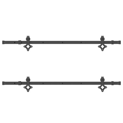 vidaXL Sliding Door Hardware Kit 152,5 cm Steel Black
