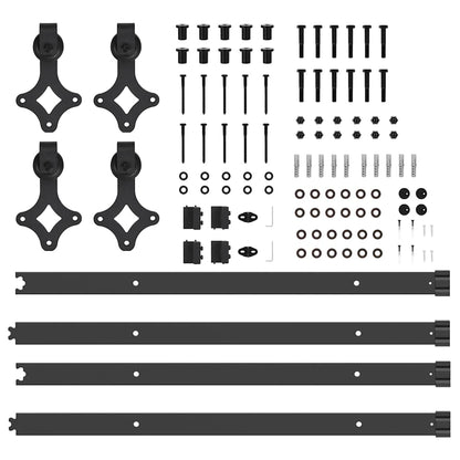 vidaXL Sliding Door Hardware Kit 152,5 cm Steel Black