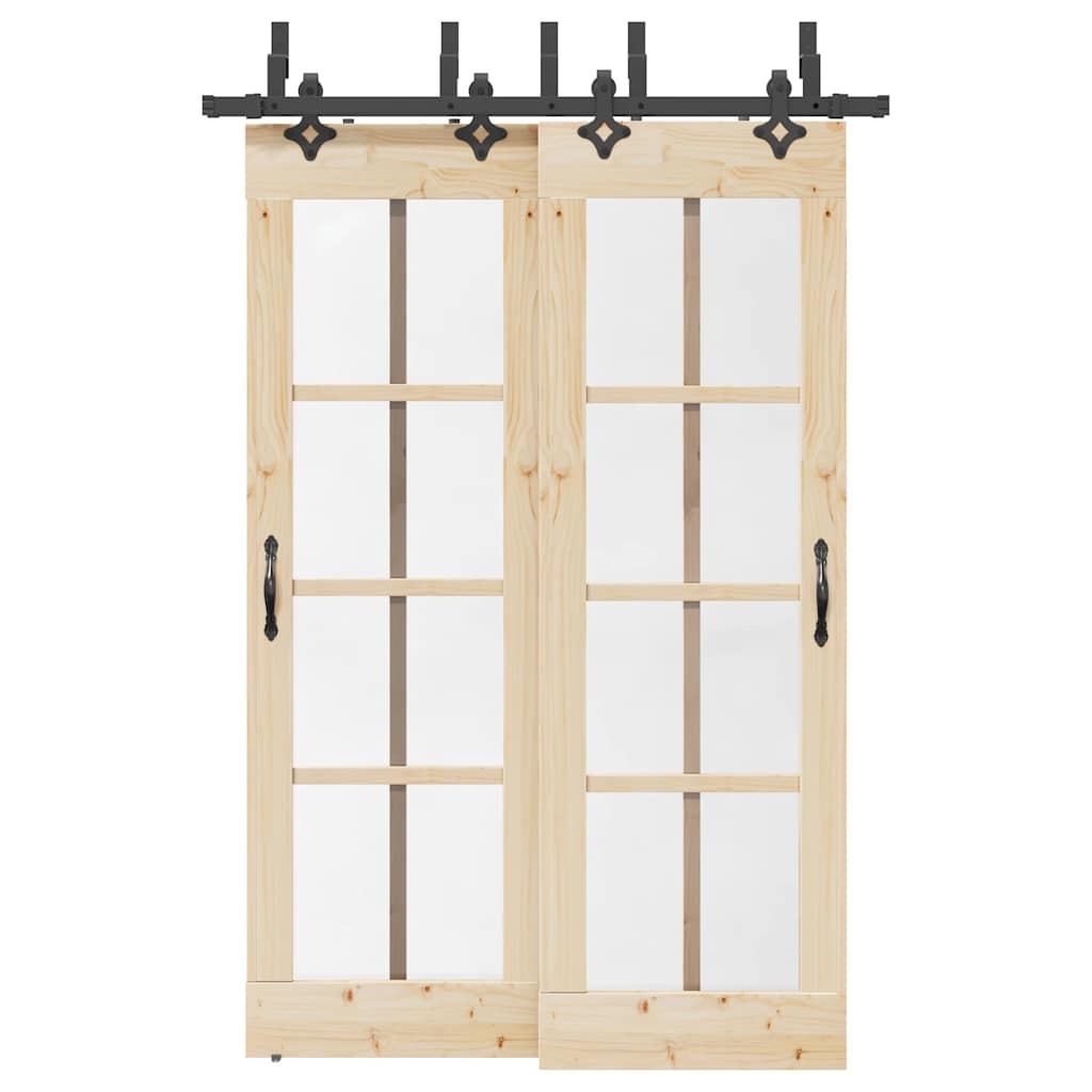 vidaXL Sliding Door Hardware Kit 152,5 cm Steel Black