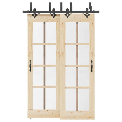 vidaXL Sliding Door Hardware Kit 152,5 cm Steel Black