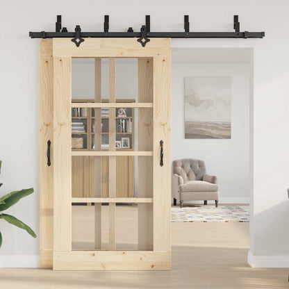 vidaXL Sliding Door Hardware Kit 213,5 cm Steel Black
