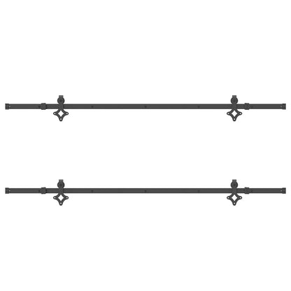 vidaXL Sliding Door Hardware Kit 213,5 cm Steel Black