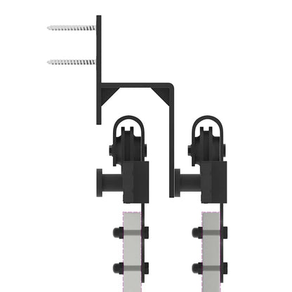 vidaXL Sliding Door Hardware Kit 213,5 cm Steel Black