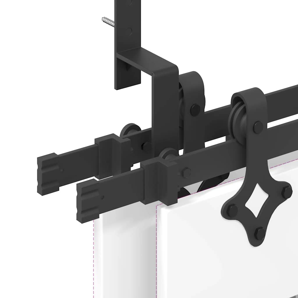 vidaXL Sliding Door Hardware Kit 213,5 cm Steel Black
