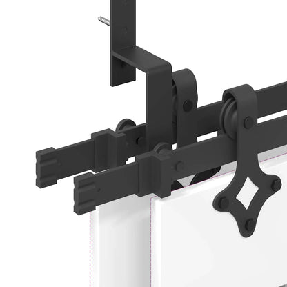 vidaXL Sliding Door Hardware Kit 213,5 cm Steel Black