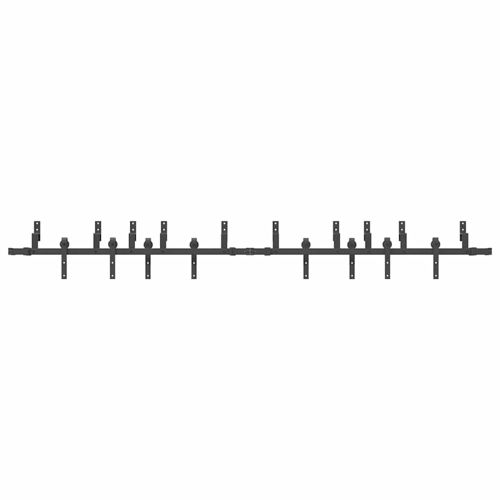 vidaXL Sliding Door Hardware Kit 305 cm Steel Black